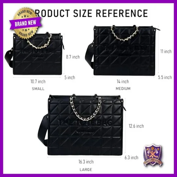 Quilted Tote Bag with Detachable Shoulder Strap Elegant Retro Minimal Purse - Picture 3 of 6